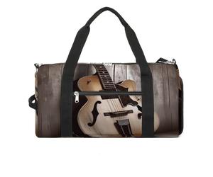Borsa da palestra con immagini di chitarra, borsa da palestra per donne e uomini, zaino da palestra con scomparto per scarpe, borsa da palestra riutilizzabile, mini borsa da palestra con immagini di