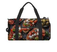 Borsa da palestra con immagini di placcatura alimentare per uomini e donne, resistente all'acqua, borsa da viaggio leggera per sport di viaggio, bianca, taglia unica