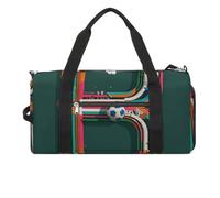 Borsa da palestra con lettere con elementi di calcio per uomo e donna, borsa da palestra impermeabile, grande borsa da viaggio per allenamento