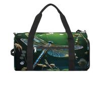 Borsa da palestra con libellula, verde, borsa da palestra per donne e uomini, con scomparto per scarpe, riutilizzabile, mini borsa da palestra, verde libellula, taglia unica
