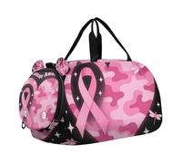 Borsa da palestra con libellule e tumori al seno, piccola borsa da palestra con scomparto per scarpe, leggera, borsa da weekend per pratica scolastica, sport, viaggi