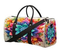 Borsa da palestra con mandala astratto floreale per uomini e donne, resistente all'acqua, pieghevole, da viaggio, leggera, da portare con sé, borsa per la notte per allenamento in ospedale