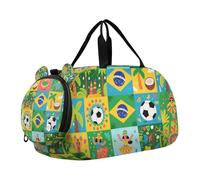 Borsa da palestra con motivo a scacchi Selva Tree Ball con scomparto per scarpe, grande capacità, borsa da ballo per viaggi, sport, borsone, weekender