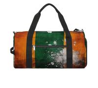 Borsa da palestra con motivo arancione e verde per uomo e donna, resistente all'acqua, borsa da viaggio leggera per sport di viaggio, bianca, taglia unica