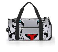 Borsa da palestra con motivo astratto tigre bianca divertente con scomparto per scarpe, borsone da viaggio, borsa da yoga