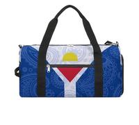 Borsa da palestra con motivo cachemire con bandiera francese Saint Martin, con scomparto per scarpe, borsone da viaggio, weekend, per la notte, per yoga