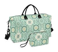 Borsa da palestra con motivo mandala con fiori bohémien grande borsa da palestra con tracolla regolabile per viaggio pieghevole Bolsa de Mano para ropa de