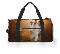 Borsa da palestra con motivo pastore australiano, con scomparto per scarpe, borsone da viaggio, weekender, per la notte, per yoga