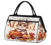 Borsa da palestra con orecchie di gatto carino zucca di grano per uomini e donne, borsone sportivo da viaggio impermeabile per il fine settimana borsa da notte leggera da portare a mano tote