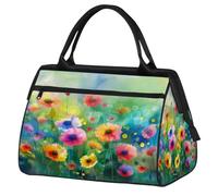 Borsa da palestra con papavero astratto per uomini e donne, borsone sportivo da viaggio con papavero acquerello borsone impermeabile per il fine settimana borsa da viaggio leggera bagaglio tote