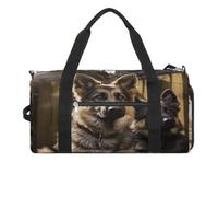 Borsa da palestra con pastore tedesco, borsa da palestra per donne e uomini, borsa da palestra con scomparto per scarpe riutilizzabile, mini borsa da palestra, pastore tedesco, taglia unica