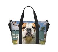 Borsa da palestra con pastore tedesco, per gli amanti dei cani, borsone da viaggio per uomini e donne, borsa da viaggio per la notte con scomparto per scarpe borse da allenamento, Divertente bulldog