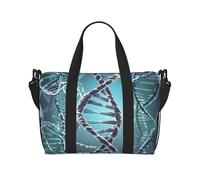 Borsa da palestra con pastore tedesco, per gli amanti dei cani, borsone da viaggio per uomini e donne, borsa da viaggio per la notte con scomparto per scarpe borse da allenamento, Elica genetica del