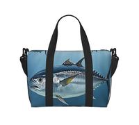 Borsa da palestra con pastore tedesco, per gli amanti dei cani, borsone da viaggio per uomini e donne, borsa da viaggio per la notte con scomparto per scarpe borse da allenamento, Tonno rosso Thunnus