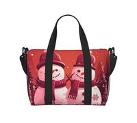 Borsa da palestra con pianeti, stelle e Via Lattea, borsone da viaggio per uomo e donna, borsa da viaggio con scomparto per scarpe da allenamento, Due pupazzi di neve insieme, Taglia unica, Borsone da