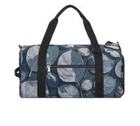 Borsa da palestra con ramo di foglie grigie blu per uomo e donna, borsa da palestra impermeabile, grande borsa da viaggio per allenamento