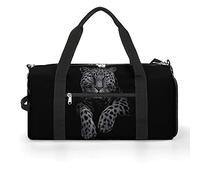 Borsa da palestra con ritratto di tigre in bianco e nero con scomparto per scarpe, borsone da viaggio, borsa da yoga