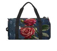 Borsa da palestra con rose shabby chic per uomo e donna, impermeabile, borsa grande da viaggio per allenamento
