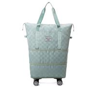 Borsa da palestra con scomparti Borsa portaoggetti dal design scalabile 36-55l Borsa espandibile con ruote girevoli staccabili Viaggio Palestra Di più, Verde