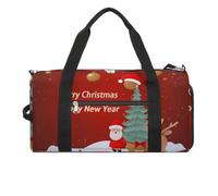 Borsa da palestra con scritta "Merry Christmas and Happy New Year" per uomo e donna, impermeabile, grande borsone per allenamento da viaggio