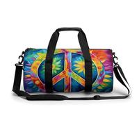 Borsa da palestra con scritta "Tie Dye", con scritta "Peace Sign", divertente, leggera, da viaggio, Stile:, 17.7in/9in/9in
