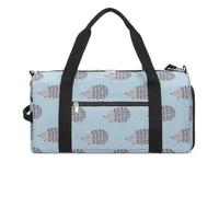 Borsa da palestra con simpatico riccio divertente con scomparto per scarpe, borsone da viaggio, borsa da yoga