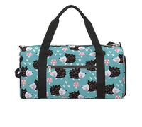 Borsa da palestra con simpatico riccio divertente con scomparto per scarpe, borsone da viaggio, borsa da yoga