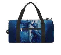 Borsa da palestra con sirena blu, unisex, impermeabile, da viaggio, leggera, per viaggi, sport, colore bianco, taglia unica