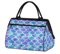 Borsa da palestra con squame di sirena oceanica marina per uomini e donne, borsone da viaggio per sport e viaggi, borsa impermeabile per il fine settimana borsa da viaggio leggera bagaglio tote