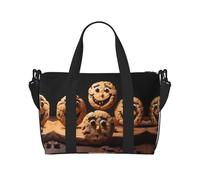 Borsa da palestra con stampa a gocce di cioccolato per donne, borsa da notte per weekender, borsa per oggetti personali, borsa a tracolla per donne e uomini, taglia unica, Nero , Taglia unica