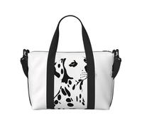 Borsa da palestra con stampa dalmata per donne, borsa da notte per weekender, borsa per oggetti personali, borsa a tracolla per donne e uomini, taglia unica, Nero , Taglia unica