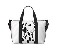 Borsa da palestra con stampa dalmata per donne, borsa da notte per weekender, borsa per oggetti personali, borsa a tracolla per donne e uomini, taglia unica, Nero , Taglia unica