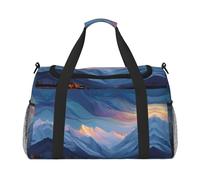 Borsa da palestra con stampa del vento dell'Himalaya, borsa da palestra con bagaglio a mano borsa per il weekend durante la notte, borsa da viaggio e borsa a tracolla per viaggi e fitness