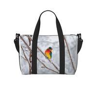 Borsa da palestra con stampa di alberi di betulla per donne, borsa per la notte, borsa per oggetti personali, borsa a tracolla per donne e uomini, taglia unica, Nero , Taglia unica