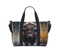 Borsa da palestra con stampa di bisonti nordamericani, borsa a tracolla, borsa da viaggio adatta per viaggi d'affari