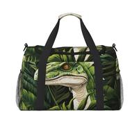 Borsa da palestra con stampa di foglie di palma di dinosauro Borsa da trasporto a mano di grande capacità Borsa da trasporto pieghevole per attività all'aperto