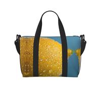 Borsa da palestra con stampa di gocce d'acqua al limone, borsa da viaggio adatta per viaggi d'affari
