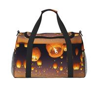 Borsa da palestra con stampa di lanterne volanti cinesi, borsa da palestra con bagaglio a mano, borsa da viaggio per il fine settimana, borsone e borsa a tracolla per viaggi e fitness