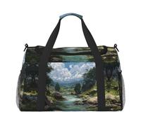 Borsa da palestra con stampa di paesaggi di fiume, borsa da palestra con bagaglio a mano, borsa per il fine settimana durante la notte, borsa a mano e borsa a tracolla per viaggi e fitness