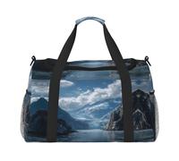 Borsa da palestra con stampa di paesaggi ghiacciai, borsa da palestra con bagaglio a mano, borsa per il fine settimana durante la notte, borsa da viaggio e borsa a tracolla per viaggi e fitness