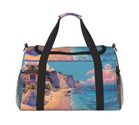Borsa da palestra con stampa di paesaggi marini, borsa da palestra con bagaglio a mano, borsa per il fine settimana durante la notte, borsa da viaggio e borsa a tracolla per viaggi e fitness