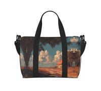 Borsa da palestra con stampa di paesaggi rurali, borsa da donna, borsa per la notte, borsa per oggetti personali, borsa a tracolla per donne e uomini, taglia unica