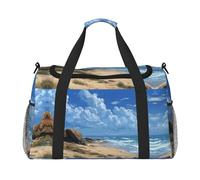 Borsa da palestra con stampa di paesaggi sulla spiaggia, borsa da palestra con bagaglio a mano, borsa da viaggio per il fine settimana, borsa a mano e borsa a tracolla per viaggi e fitness