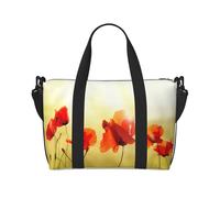 Borsa da palestra con stampa floreale sotto il sole per donne, borsa per la notte, borsa per oggetti personali, borsa a tracolla per donne e uomini, taglia unica, Nero , Taglia unica