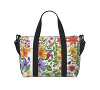 Borsa da palestra con stampa peonia pesca, borsa da donna, borsa per la notte, borsa per oggetti personali, borsa a tracolla per donne e uomini, taglia unica, Nero , Taglia unica