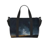 Borsa da palestra con stampa tempesta per donne, borsa per la notte, borsa per oggetti personali, borsa a tracolla per donne e uomini, taglia unica