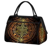 Borsa da palestra con tartaruga etnica per uomini e donne, motivo etnico astratto, da viaggio, sport, borsone impermeabile, borsa da viaggio per la notte borsa leggera da portare con sé