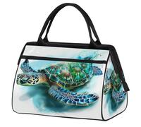 Borsa da palestra con tartaruga oceanica per uomo e donna, tartaruga marina acquerello, borsone sportivo da viaggio, impermeabile, borsa da viaggio per la notte, borsa leggera da portare con sé