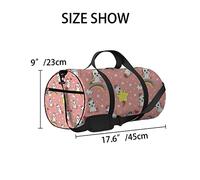 Borsa da palestra con tracolla, cerniera, 2 tasche laterali, per uomini e donne, da viaggio e da riporre, con unicorni felici e simpatici cartoni animati kawaii rosa.