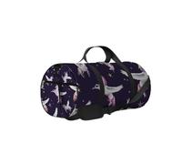 Borsa da palestra con tracolla, cerniera, 2 tasche laterali, per uomo e donna, da viaggio e da riporre, con motivo Pegaso e unicorni, colore: bianco